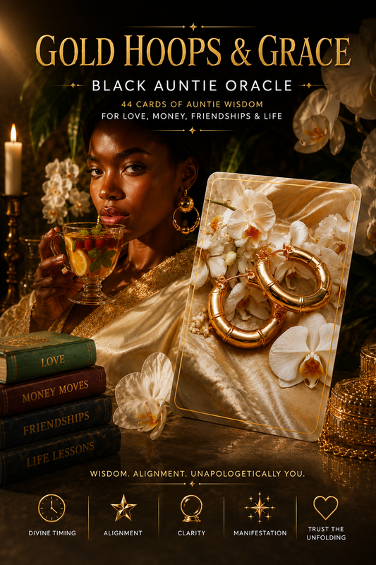 Gold Hoops & Grace Black Auntie Oracle Deck