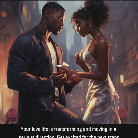 Lovers Oracle Card Deck | Relationship, Love Messages | 41 Large Size Oracle Cards | Black People African American Divination