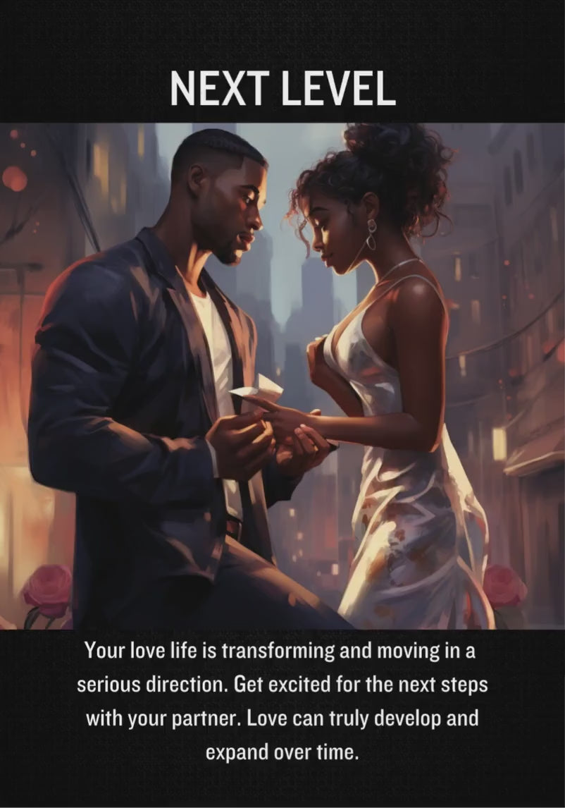 Lovers Oracle Card Deck | Relationship, Love Messages | 41 Large Size Oracle Cards | Black People African American Divination