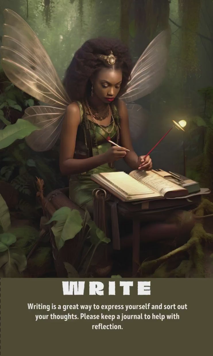 Fairies Oracle Card Deck | 51 Tarot Size Cards Messages |  Black People Art Oracle Cards With Meaning | Divination