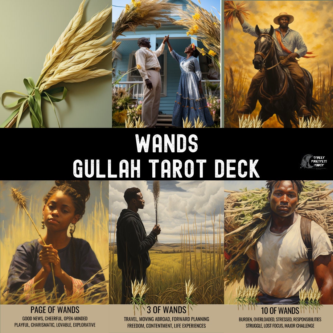 Gullah Tarot Deck | 78 Tarot Size Cards | Lowcountry Inspired Black Tarot Deck | African American Divination Cards With Meaning