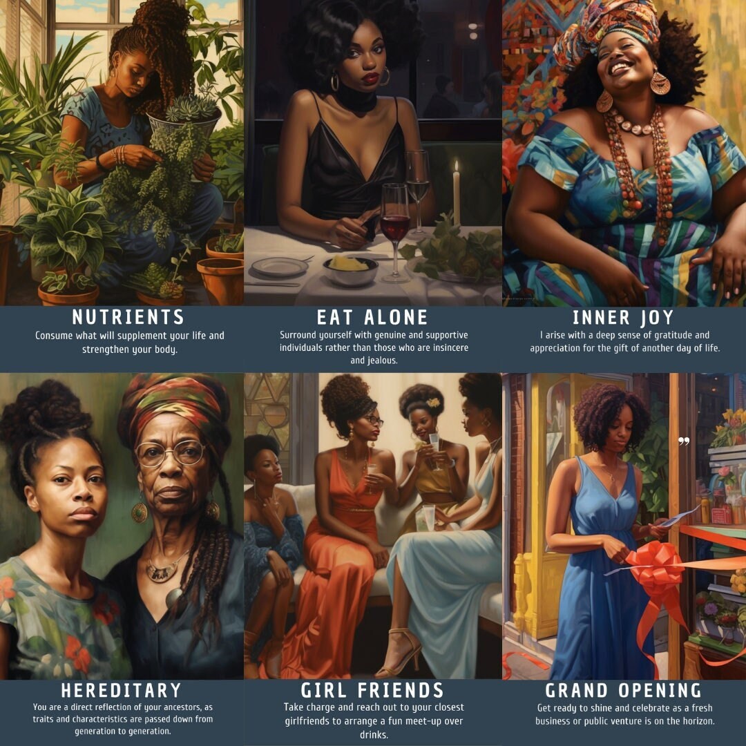 Sister's Keeper Oracle Card Deck | 61 Oracle Messages for Woman | Black People Art Tarot Cards With Meaning | African American Divination