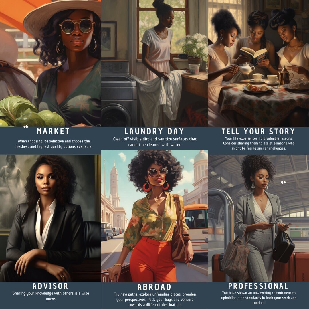 Sister's Keeper Oracle Card Deck | 61 Oracle Messages for Woman | Black People Art Tarot Cards With Meaning | African American Divination