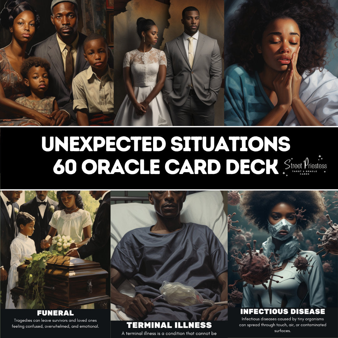 Unexpected Situations Oracle Card Deck | 60 Tarot-Sized Cards | African American Black People Divination | Street Priestess Tarot